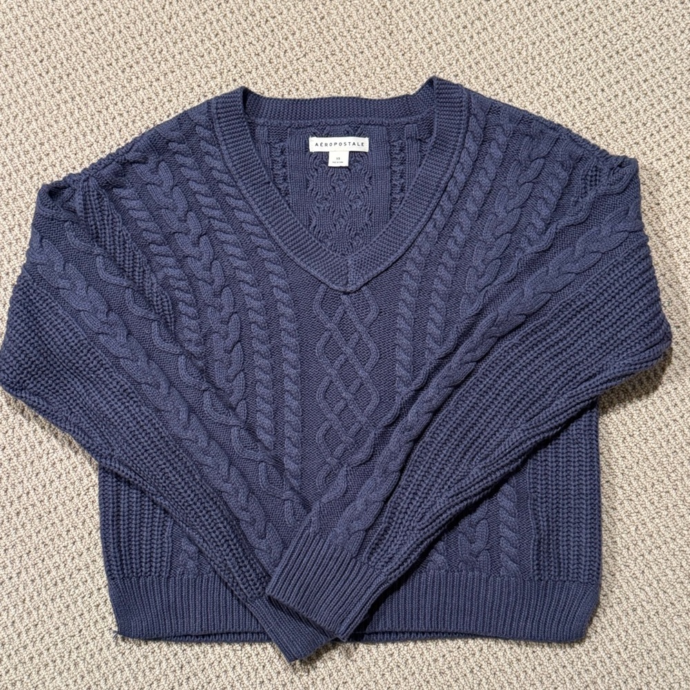 Aeropostale Women’s V-neck Cable Knit Sweater - Size XS